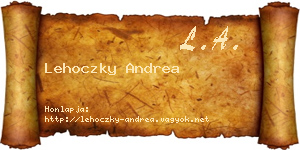 Lehoczky Andrea névjegykártya